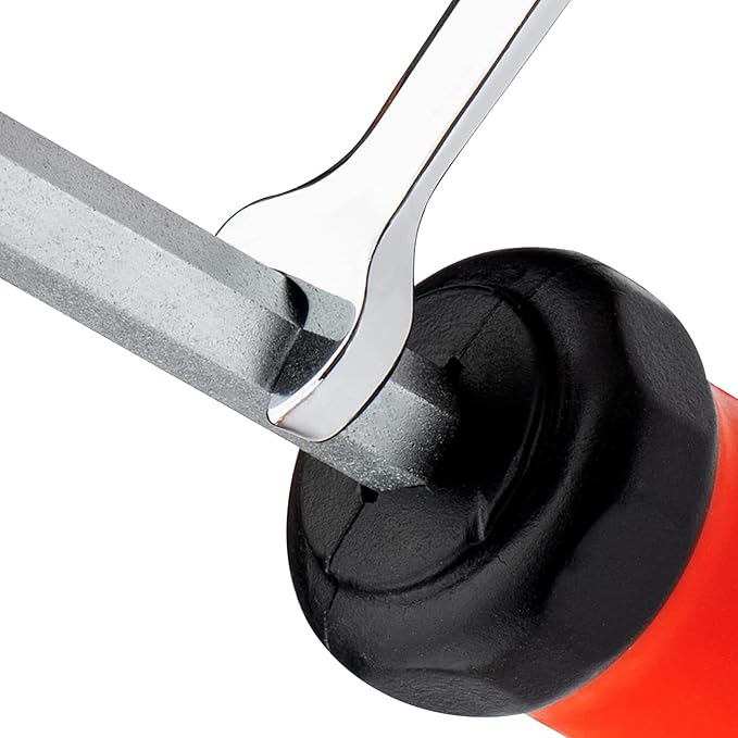 Jetech Striking Cap Go-Through Slotted Screwdriver, S2 Steel Flathead with Magnetic Tip, Ergonomic Soft Grip TPR Handle, 0.24 x 4.92 inches