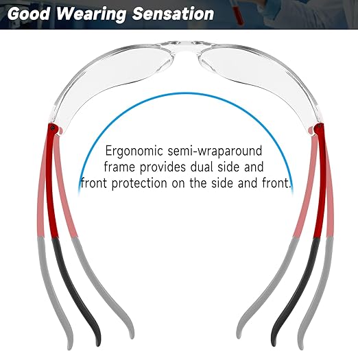 30 Clear Pack Safety Glasses with ANSI Z87.1 Scratch Resistant Eyewear for Women Man Lab Goggles Eye Protection