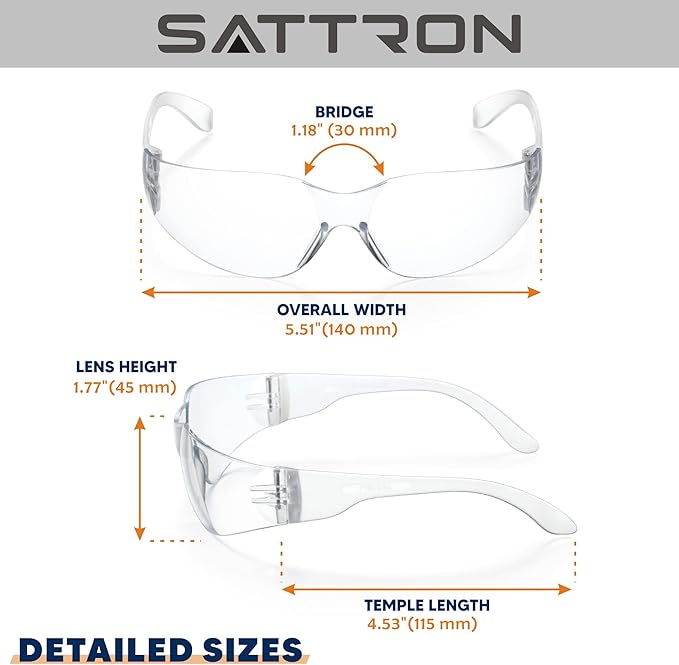 3 Pack Clear Safety Glasses, ANSI Z87.1 Eye Protection for Women Men, Scratch & Impact Resistant Protective Eyewear