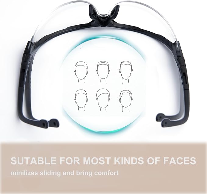 Anti-Fog Safety Glasses,Shooting Eye Protection, 3-Pack,Clear Protective Eyewear,Over Glasses,Safety Goggles for Men and Women,Work Goggles,Lab Glasses,Protective Glasses for Gun Range,Chemistry