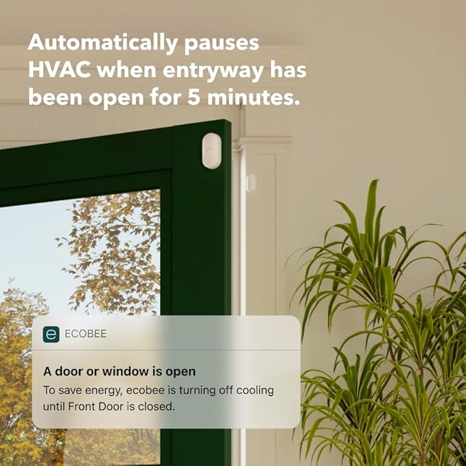 ecobee Total Security and Savings Bundle with Smart Doorbell Camera (Wired), SmartSensor for Doors and Windows, and Smart Thermostat Premium