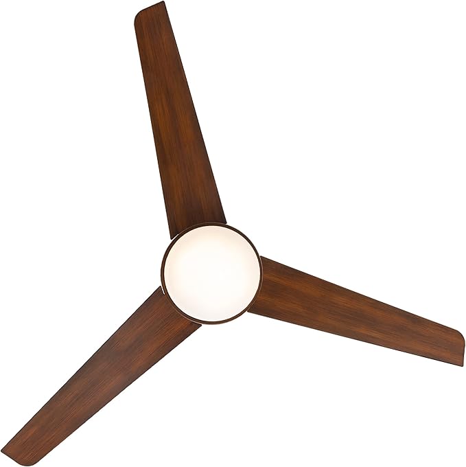 WAC Smart Fans Mod Indoor and Outdoor 3-Blade Smart Home Ceiling Fan 54in Matte Black Distressed Koa with 3000K LED Light Kit and Remote Control Works with Alexa and iOS or Android App