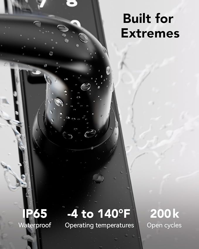 Electronic Smart Door Lock Fingerprint Door Lock with Keypad，Smart Lock for Front Door Children Proof Deadbolt IC Card, App Control & Mechanical Key 40–90mm Multipoint Locks (OSP Black)