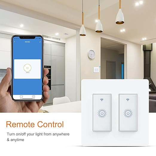 Nexete Smart Wi-Fi Wall Light Switch Compatible with Alexa Google Assistant & IFTTT,Remote Control, Timing Function No Hub Required (Smart Light Switch 2-Pack)