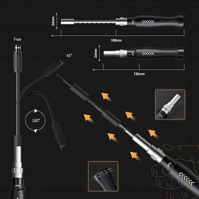 JAKEMY Professional Screwdriver Set for Electronics Repair - Computer Screwdriver Kit with 126 Magnetic Precision Bit Set and Opening Tool Kit for Laptop, MacBook, iPhone, Tablet, Watch, Modding, DIY