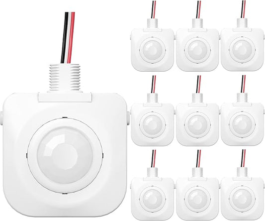 Ceiling Occupancy Motion Sensor, Passive Infrared Technology, High Bay Fixture Mount 360 Degree, Hard-Wired, 120-277 VAC, Commercial, Industrial Grade Occupancy Sensor