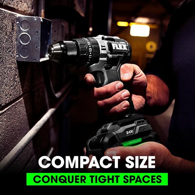 FLEX 24V Brushless Cordless 1/2-Inch 750 In-Lbs Torque 2-Speed Hammer Drill Tool Only, Battery and Charger Not Included - FX1251-Z