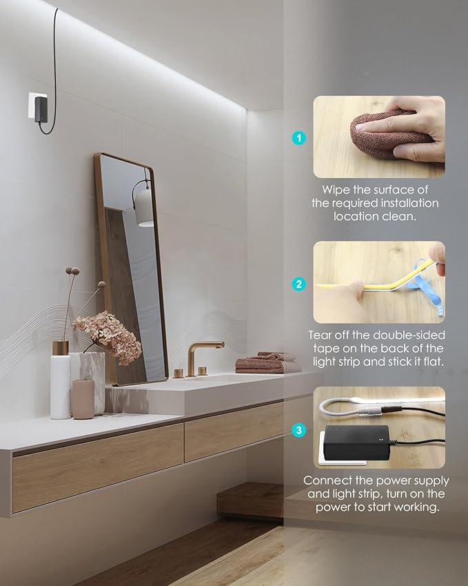 24V COB Led Strip Lights 131.2FT White LED COB Light Strips for Bedroom Super Bright 6500K Dimmable Flexible CO B Light 480LED/M Hight Density LED Tape Light for Cabinet Party Decor(40M/2roll)