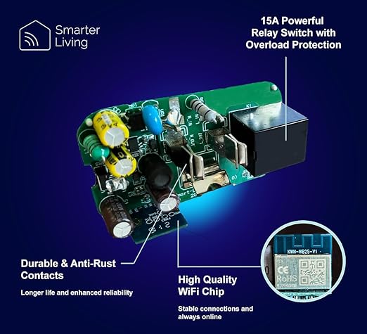 Smarter Living - WiFi Smart Plug ( 4 Pack), Voice Control with Alexa & Google Home, Works with Smart Life and Tuya, 15amp 1800 Watts, No Hub Required, Supports All WiFi Networks