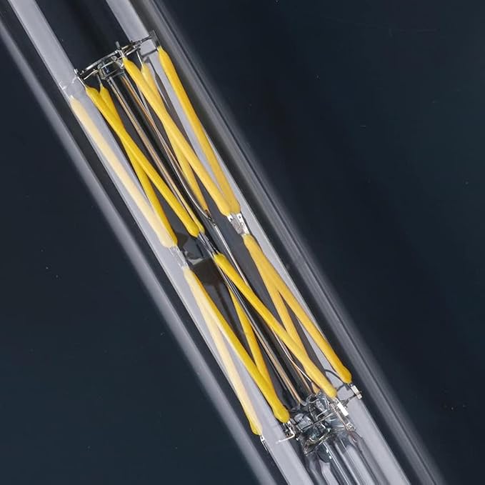 Leools 12W Dimmable Edison Led Tubular Bulb T10/T30,E26 Medium Base Filament Lamp 100 Watt Equivalent 4000K Daylight Glow,Vintage Antique Bulbs,7.3in(185mm),3-Pack