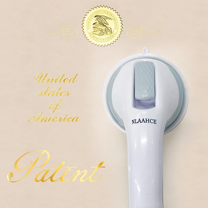 AirTight® Grab Bars for Shower Heavy-Duty (2Pack) 12.3-Inch ADA Compliant Grab Bar for Seniors Shower Handles for Elderly Suction Handicap Safety Handrail for Bathroom Bathtubs Toilet Tiles Glass