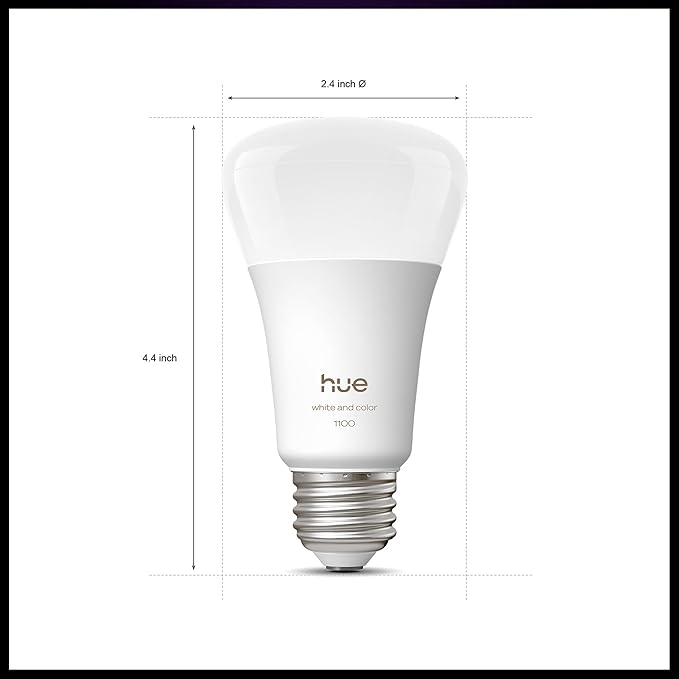 Philips Hue Starter Kit: Bridge Pro + 4 A19 E26 Smart Bulbs, White & Color Ambiance, Dimmable, Smart Light Hub, Works with Apple Home, Alexa, Google, Samsung SmartThings