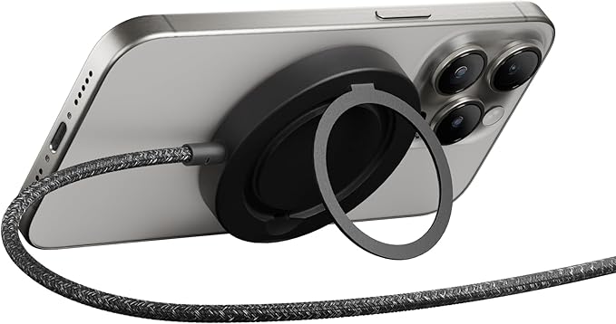 Native Union SnapStand Magnetic Wireless Charger – Qi2 Certified & MagSafe Compatible – Charging Pad & Stand for iPhone 16/15/14/13 & Other Qi-Compatible Devices – Up to 15W Fast-Charging (Black)