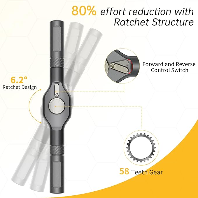 42 in 1 Magnetic Screwdriver Set with 40pcs Magnetic Bits, DIY Ratchet Screwdriver Set with Detachable Ratchet Handle, Portable Compact Repair Tool Kit for Furniture, Computer & Bicycle Repair