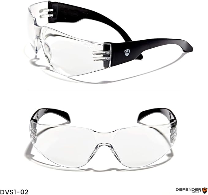 Defender Safety VS1 Safety Glasses, 30 pack, Polycarbonate protective eyewear, impact resistant Anti Scratch, ANSI Z87
