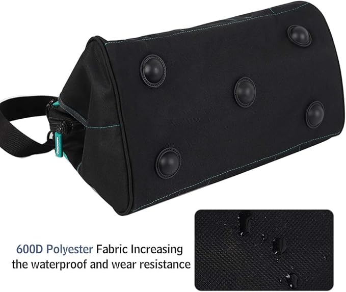 Prowin 16-inch Wide Mouth Tool Bag Multi-pocket Tool Organizer with Adjustable Shoulder Strap, Tool Tote Bag for Men