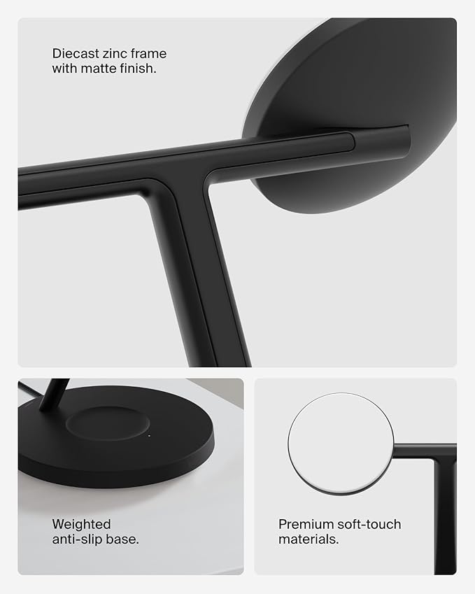 Belkin MagSafe-Compatible Charger, 3-in-1 Wireless Charging Station, Qi2-Certified 15W Wireless Charge for Apple iPhone 16 Series, Apple Watch, AirPods w/Non-Slip Base, 40W Included - Black