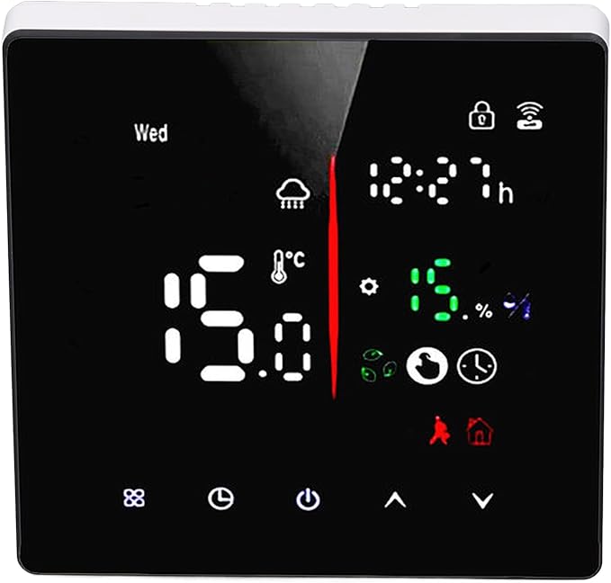 WiFi Digital Thermostat Smart Home Touchscreen Thermostat for TUYA AC 90‑240V, 7 Day Schedule Planning, Remote APP Control for HomeOffice Use