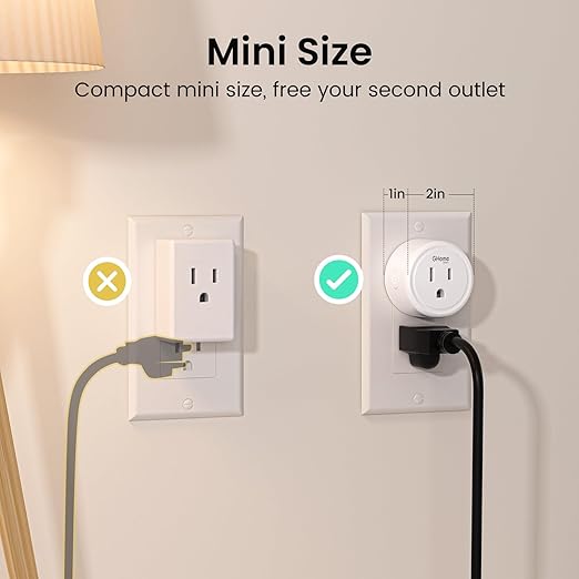 GHome Smart Mini Plug Compatible with Alexa and Google Home, WiFi Outlet Socket Remote Control with Timer Function, Only Supports 2.4GHz Network, No Hub Required, ETL FCC Listed (4 Pack), White