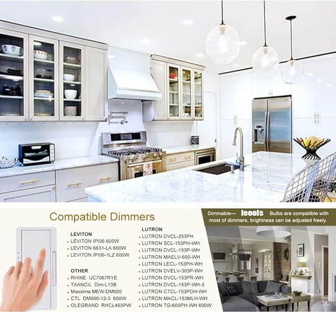 Leools E26 Frosted Edison Bulb 4W Equivalent E26 LED Bulb 40 Watt Dimmable Neutral White 4000K E26 Light Bulb AC120V 400lm Tubular T14 T45 LED Bulb for Pendant,Sputnik,Vanity,Pack of 6