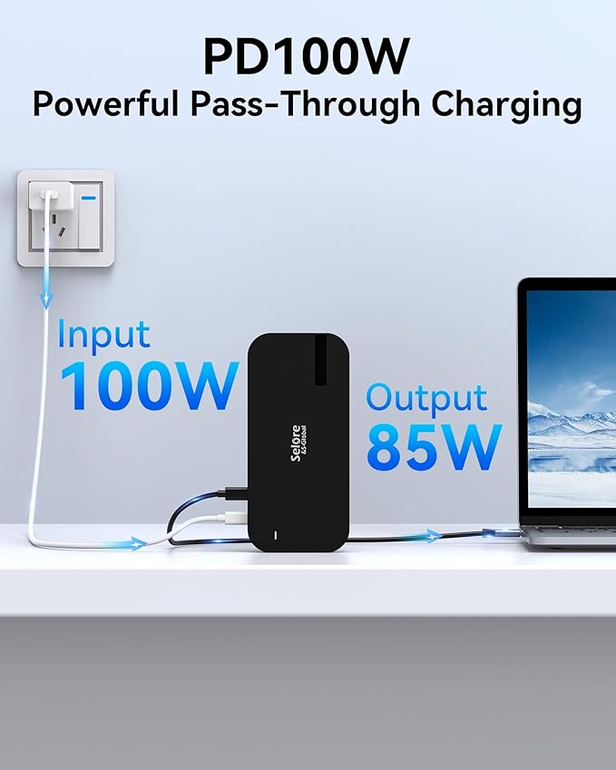 Selore USB C Dock 3 HDMI, Docking Station Dual Monitor,16 in 1 Laptop Docking Station 3 Monitors with Triple HDMI,10G USB A/C 3.1,100W PD,SD/TF,Ethernet,USB C Hub,USB C Dongle for Windows Mac