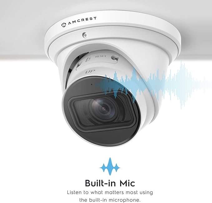 Amcrest 4K Optical Zoom AI IP PoE Camera, Varifocal 8MP Outdoor IP POE AI Camera Turret, Face Detection, Human/Vehicle Detection, 2.7mm~13.5mm Lens, IP67, 5X Optical Zoom (IP8M-VT2879EW-AI)