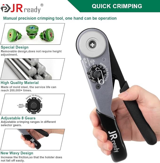 JRready 25Pcs ST2173 Deutsch Connectors Tool Kit, ACT-HDT Crimp Tool for Deutsch Size 12#16#20# Solid Contact Connectors with Deutsch Pin Removal Tools Kit for 4#8#12#16#20# Contacts