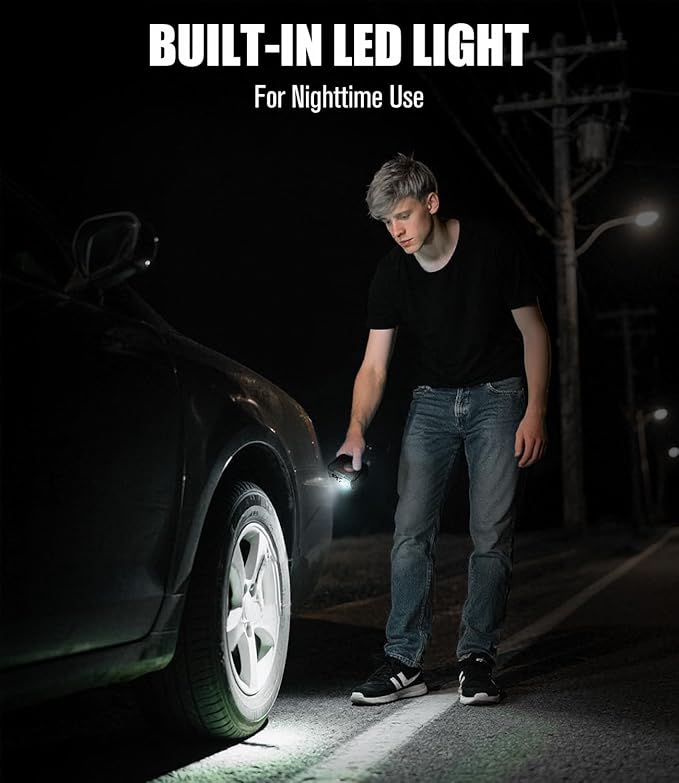 AVID POWER 12V Tire Inflator Portable Air Compressor, Portable Car Air Pump w/Display Gauge and LED Light, Air Pump for Car Tires, Bike, Motorcycle, Compact, Lightweight (Red)