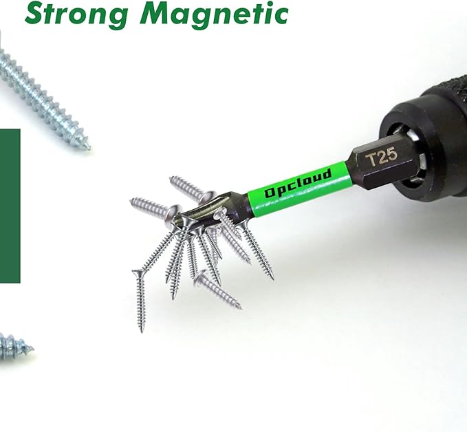 T25 Impact Screwdriver Bit Set, 16 Pieces 2”S2 Steel Magnetic Security #25 Torx Tips Driver Power Bit Set with Extension Impact Bit Holder