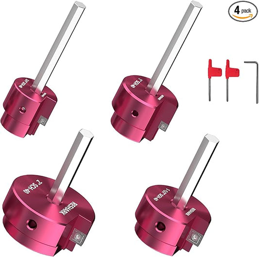 4 Pcs PVC Pipe Reamer Kit, PVC Fitsting Saver, Plastic Pipe Fitsting Reamer Socket Saver Plumbing Tool Includes 3/4'', 1'', 1 1/2'', 2'' for Schedule 40 Fits Standard 1/2" Drill