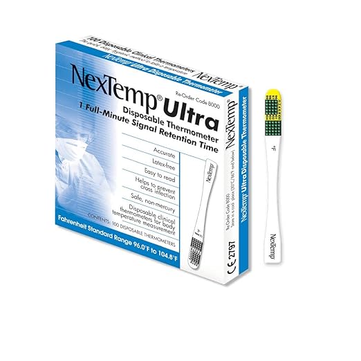 Ultra Single-Use Thermometers - Individually Wrapped Disposable First Aid Supplies, High-Accuracy Reading, For Business, School, and Healthcare Use, Fahrenheit, 100-Pack, by Medical Indicators