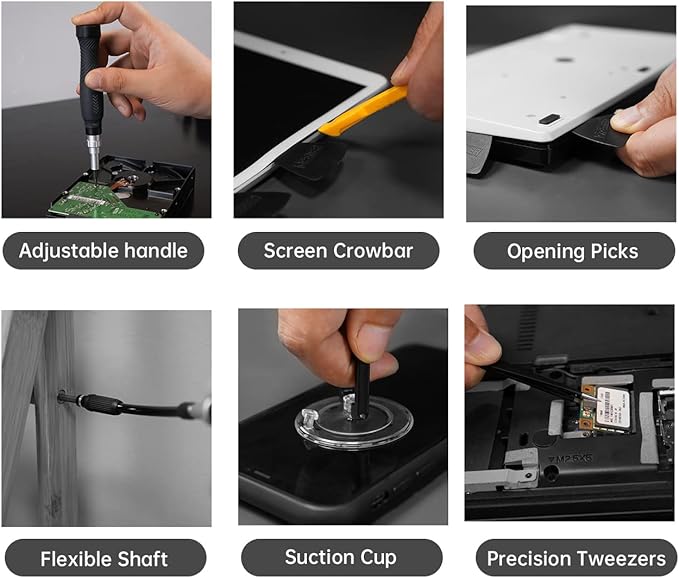 JAKEMY Professional Screwdriver Set for Electronics Repair - Computer Screwdriver Kit with 126 Magnetic Precision Bit Set and Opening Tool Kit for Laptop, MacBook, iPhone, Tablet, Watch, Modding, DIY