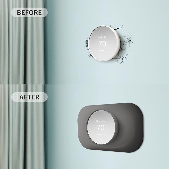 Petrichor Nest Thermostat Wall Plate - Compatible With Google Nest 2020 - Trim Kit, Cover Accessory for Easy Installation - Charcoal