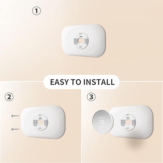 Compatible with Google Nest Thermostat 2020 Wall Plate Cover - Petrichor Nest Thermostat Trim Kit, Made for Google Nest Thermostat 2020, Cover Imperfections Easy to Install (White)