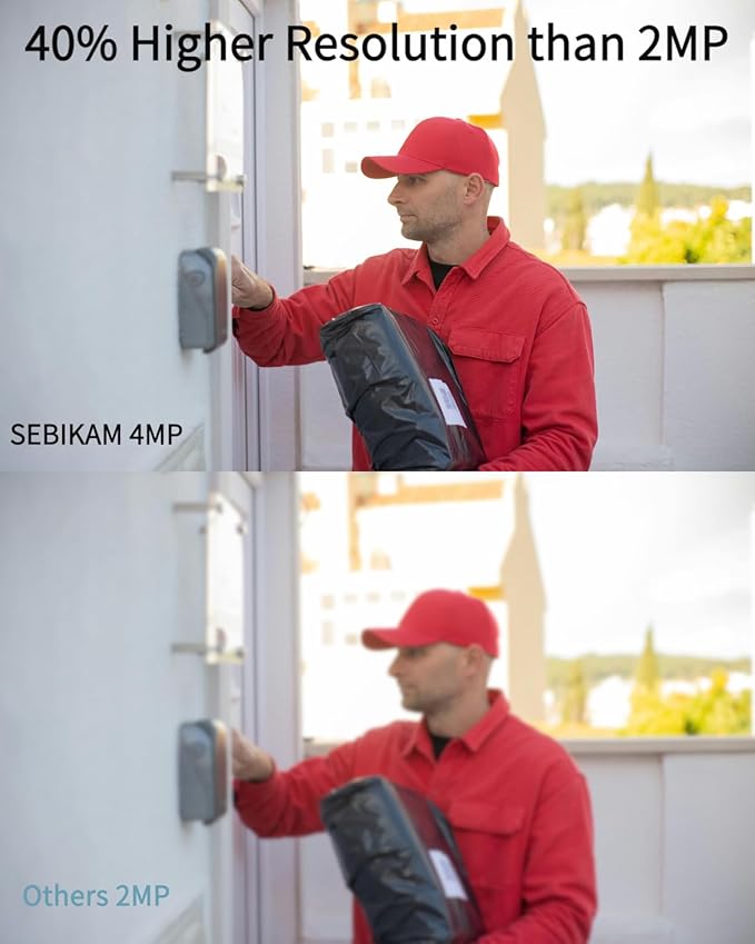 2K/4MP Solar Security Cameras Wireless Outdoor, 4 Battery Cameras with 4 Solar Panels, 5GHz & 2.4GHz WiFi, Spotlight Color Night Vision, PIR Motion Sensor, APP Remote Access for Home Security