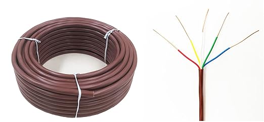 18/5 50ft Thermostat Wire 18/5 18 Gauge 5 Conductors ETL 18-5 50 Feet Brown (18/5, 50ft)