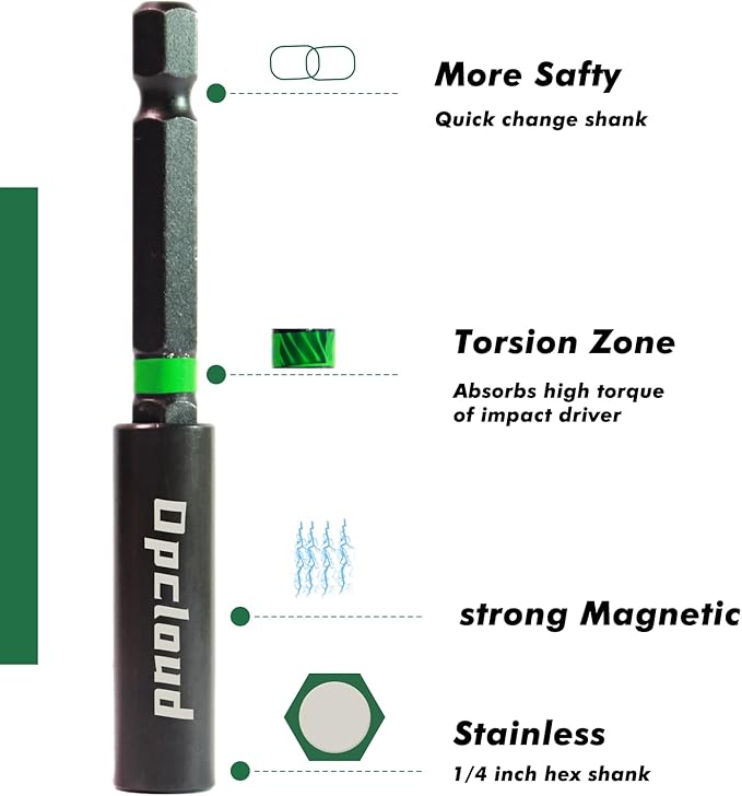 Impact #2 Phillips Screwdriver Bit Set, 26 Pieces 2”S2 Steel Magnetic PH2 Tips Driver Power Bit Set with Extension Impact Bit Holder