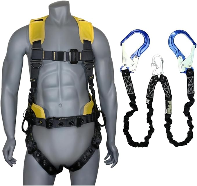 AFP Demon Fall Protection Comfortable Safety Harness (OSHA/ANSI PPE), Harness for Men Construction, Safety Harness Fall Protection Kit