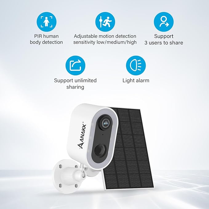 Solar Security Camera Wireless Outdoor, Solar-Powered 4MP 1-Cam, Compatible with A32 System, Color Night Vision,Motion Detection,24/7 Recording