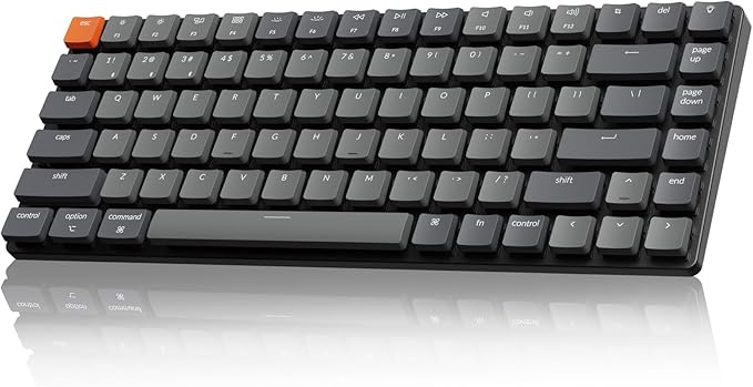 Keychron K3 Version 2, 84 Keys Ultra-Slim Wireless Bluetooth/USB Wired Mechanical Keyboard with White LED Backlit, Low-Profile Gateron Mechanical Red Switch Compatible with Mac Windows
