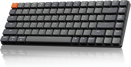 Keychron K3 Version 2, 84 Keys Ultra-Slim Wireless Bluetooth/USB Wired Mechanical Keyboard with White LED Backlit, Low-Profile Keychron Mechanical Brown Switch Compatible with Mac Windows