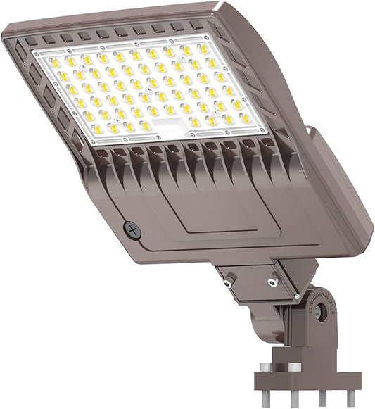 BBESTLED 200 Watts Outdoor LED Lights for Parking Lot Commercial, LED Parking lot Lights Adjustable Arm Mount Industrial UL DLC Listed 28000LM IP65 5000K 100-277VAC, 200W LED Shoebox Pole Light