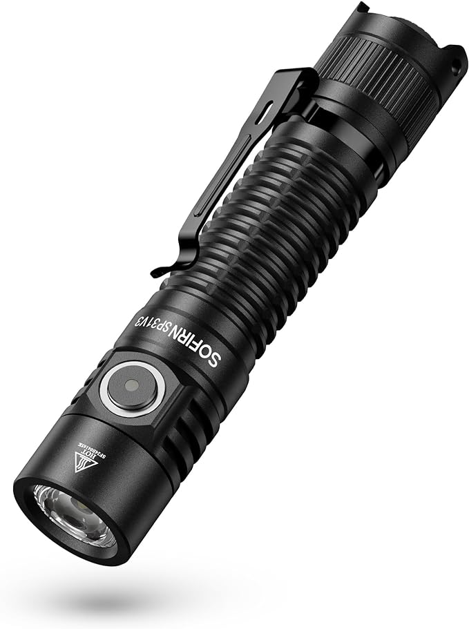 Sofirn SP31 V3.0 Tactical Flashlight Rechargeable, 2000 High Lumen Pocket Flashlight with Powerful LED, Dual Switches and Battery for EDC, Home, Emergency, Heavy Duty, IP68 Waterproof / Compact Built