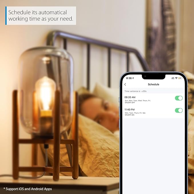 LVWIT WiFi Dimmable Vintage LED ST21 Edison Smart Bulb, 60 Watt Equivalent, E26 Base, 2700K - 6500K, Compatible with Alexa, Google Assistant, No Hub Required,4 Pack