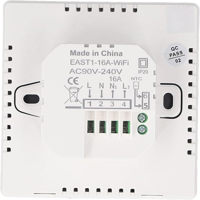 WiFi Digital Thermostat Smart Home Touchscreen Thermostat for TUYA AC 90‑240V, 7 Day Schedule Planning, Remote APP Control for HomeOffice Use