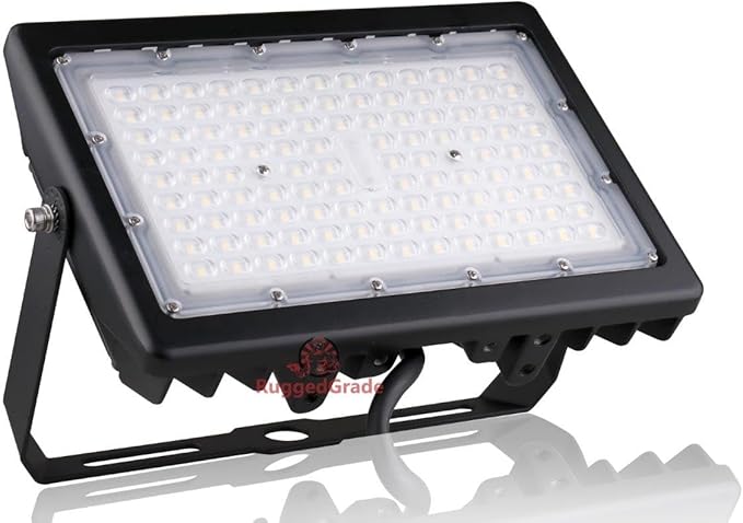 RuggedGrade 80W LED Flood Light | Kivo II Series | 11,600 Lumens | 5000K Daylight | Outdoor Waterproof Security Light | Flood Mount with Photocell | DLC 5.1 Premium