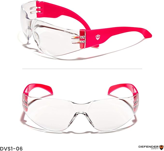 Defender Safety VS1 Safety Glasses, 30 pack, Polycarbonate protective eyewear, impact resistant Anti Scratch, ANSI Z87