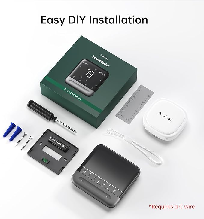 Smart Thermostat for Home with Room Sensor, 7 Days Programmable, Energy Saving WiFi Thermostats for House，APP & Touchscreen Control, C Wire Required, 3.95 Inch Large Screen