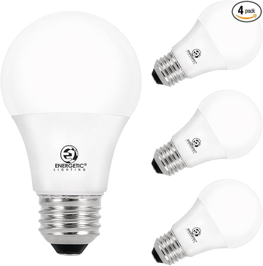 60W Equivalent A19 LED Light Bulb, Soft White 2700K, E26 Standard Base, UL Listed, Non-Dimmable LED Light Bulb, 15000 Hrs, 4 Pack