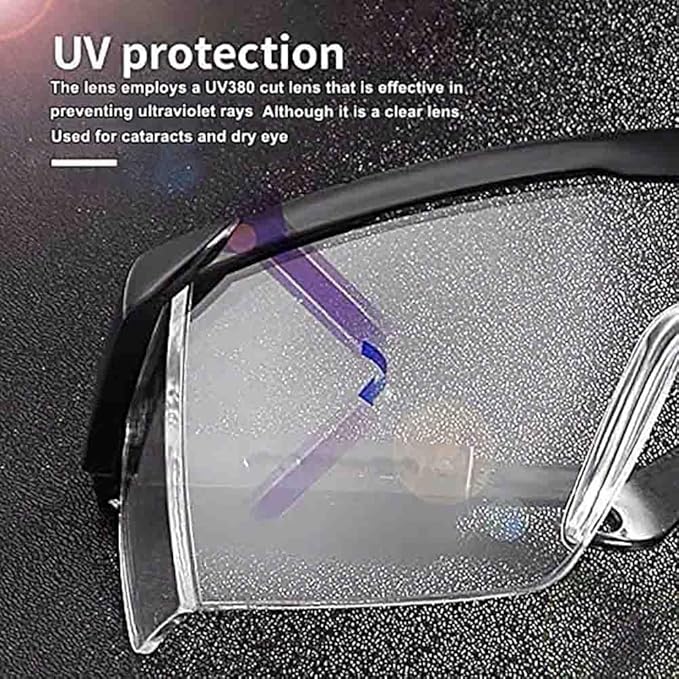5 PACK Safety Glasses Goggles, Men Women Anti-fog Wide Vision Safety Goggles Eye Protection, Z87 UV 400 Blocking Eyewear Adjustable Temples Eye Shied for Lab,Yard work, Gardening, Lawn mowing